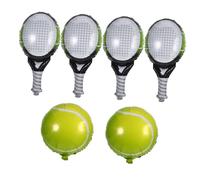 Toddmomy Ballons de Balle de Tennis Raquette pour Fête Décorations de Ballons de Tennis Gonflables pour Garçon et Filles 6 Pièces Aluminium Décor Sportif pour Anniversaire et Baby Shower
