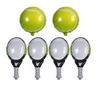 Toddmomy Ballons Gonflables en Aluminium Trous Pré-percés Faciles à Suspendre Forme Balle et Raquette de Tennis Décoration pour Fêtes en Extérieur et Anniversaires