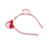 Toddmomy Bandeau accessoires de fête bandes de cheveux de chat Band de cheveux mignon couvre-chef au crochet accessoires de photomaton d'anniversaire coiffe de chat fil rose