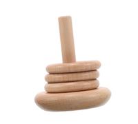 Toddmomy Bâtiment en Bois de hêtre pour bébé Anneaux à empiler d'anneaux en Plein air des Filles garçons bébé Anneaux en Bois Wood Education Blocs Beige
