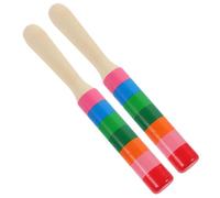 Toddmomy Bâtons de Rythme en Bois pour Garçon et Filles Instruments de Percussion Bâtons de Musique 2 Pièces Sécurisés et Solide Éducation Musicale Développement Rythme