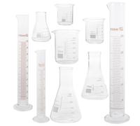 Toddmomy Béchers Gradués Ensemble de 9 Pièces Échelle Facile à Lire 50-250ml de Verrerie en Verre Borosilicate pour Applications en Chimie et Sciences Vie