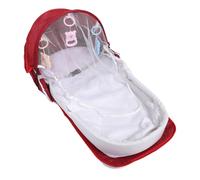 Toddmomy Berceau Pliable Portable pour Bébé Léger et Respirant, Double Bandoulière, Moustiquaire Intégrée, en Filet, Voyage et Plein Air, avec Paquet de Transport Rouge