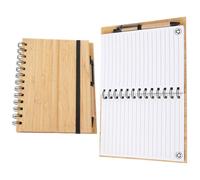 Toddmomy Bloc-notes à Spirale, Papier, Couverture en Bambou, 1 Set, pour étudiants, prise de notes, croquis et organisation d’idées
