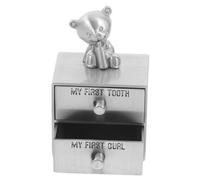 Toddmomy Boîte à Dents Métal Vintage pour Garçon et Filles, Boîte Souvenirs de Lait Tiroir, Compact, Solide, pour Stockage Solide des Dents de Lait et Cheveux de Fœtus, Présent Souvenir