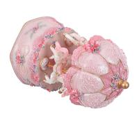 Toddmomy Boîte à Musique Carrousel Cheval Rotative avec Lumière LED Rose | Résine, Trois Figurines Équines, Illumination Variable, Décor de Bureau ou Étagère, Ambiance Douce