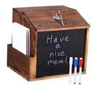 Toddmomy Boîte à Suggestions Murale Bois avec Serrure et Emplacement Boîte à Dons Sécurisée Non Transparente avec Porte-stylo Urne de Vote Polyvalente pour Collecte de Lettres et