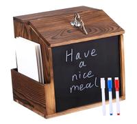 Toddmomy Boîte à Suggestions Murale Bois avec Serrure et Tableau Boîte à Dons Verrouillable Polyvalente pour Bureaux Écoles Collecte de Fonds et Vote