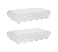Toddmomy Boîte à Œufs avec Couvercle Transparent en Plastique Empilable pour Rangement Sécurisé Lot de 2 Pièces Réfrigérateur et Gestion la Cuisine