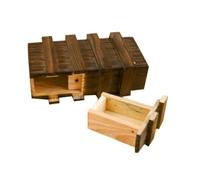 Toddmomy Boîte Bois Naturelle avec Tiroir Secret Sécurisé à Triple Verrouillage Coffre Éducatif pour Garçon Fille Rangement Sûr pour Petits Objets Cadeau Garçon Fille