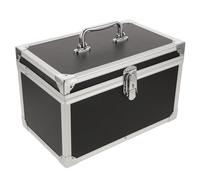 Toddmomy Boîte de Rangement pour Outils Magicien Grosse Taille 30x18x19 Cm, Mallette Noire Résistante à l'eau Intérieur Imperméable, Cadre en Alliage D'aluminium et Texture Peau de Requin,