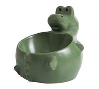 Toddmomy Bol Céramique pour Animaux De Compagnie Surélevé Design Cartoon Réducteur De Stress pour Cou pour Chats Et Chiens Vert