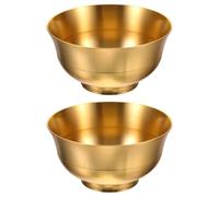 Toddmomy Bol Décoratif en Laiton Doré 2pcs Résistant à L'usure pour Offrande D'eau, Style Chinois Vintage pour Maison et Temple