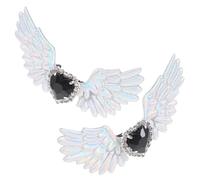 Toddmomy Boucle de Chaussure Ailes D’ange Argenté, 1 Paire, Cristaux