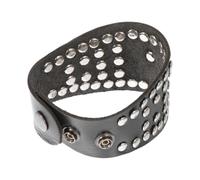 Toddmomy Bracelet Crâne Style Punk en Cuir Noir Rivets Métalliques, Accessoire Ajustable pour Performance et Occasions Quotidiennes