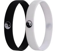 Toddmomy Bracelets Yin Yang En Caoutchouc Et Silicone Pour Couples Et Hommes Style Tai Chi Chic 2 Pièces Accessoire Bijoux Mode 6.5 Cm