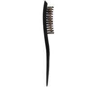 Toddmomy Brosse à Poils de Sanglier à Manche en Bois, Noire, pour Coiffage | Trois Rangées, Finition Bois, Prise en Main Confortable, Lissage et Application de Soin au Quotidien