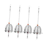Toddmomy Cage à Appâts de Pêche en Acier Inoxydable Petit Modèle Piège à Appâts Couvercle à Ressort Lot de 4 pour Amateurs de Pêche Crabe et Homard