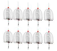 Toddmomy Cage à Appâts en Acier Inoxydable Argenté 10pcs, Piège à Appâts Portable pour Pêche, Accessoire pour Attirer Poissons Lors de Sorties de Pêche