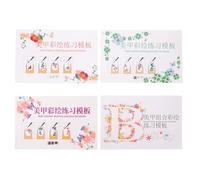 Toddmomy Cahier de Pratique pour Nail Art en Papier 4pcs Pages Multi-couches Résistant à L'encre, pour Consolidation Quotidienne des Compétences en Salon