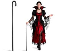 Toddmomy Canne de Magicien pour Enfant, Déguisement Halloween Accessoire Plastique Réglable 3 Sections, Marche Noir Décoratif Sûr, Sceptre de Sorcier Impérial pour Carnaval Fête