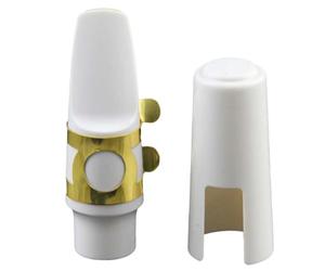 Toddmomy Capuchon pour Accessoires pour Saxophone Ligature Métallique en Résine Blanche Offrant un Son Naturel et Performance Tête de Saxophone Alto