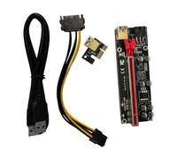 Toddmomy Carte D'extension Pci Express Pci-e 1x vers 16x pour Minage, Adaptateur Gpu Interface 6 Broches, Condensateurs Stabilisateurs, Câble USB 3.0, Électronique Minage Pc, Connectique