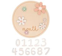 Toddmomy Cartes Étapes Mensuelles Bébé en Bois Disques Ronds 17X17 CM Panneau D’Annonce Naissance Unisexe Accessoire Photo Léger pour Chambre et Fête Coffret Présent -Né