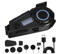 Toddmomy Casque Moto sans Fil avec Microphone Haute Fidélité Enceinte Étanche de Bruit et Commande Vocale Mains Occupées pour Communication et Navigation