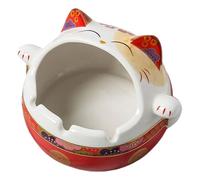 Toddmomy Cendrier Décoratif de Noël en Céramique Rouge, Forme Chat | Bureau et Fête, Rangement des Cendres, Style Simple, Objet Décoratif de Table