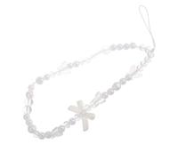 Toddmomy Chaîne de Téléphone Portable Blanche Élégante avec Nœud Décoratif Perles Artificielles Pendentif Mode Antiperte Accessoire pour Étui et Porte-clés