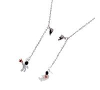 Toddmomy Chaîne Portable Anti-Perte pour Écouteurs sans Fil en Alliage Argenté Léger Design Magnétique Créatif Style Astronaute pour Running et Yoga