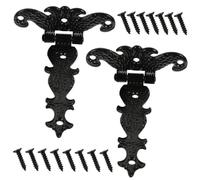 Toddmomy Charnières Rétro en Fer Noir pour Portes en Bois, Kit 2 Pièces 8 Trous de Vis, Design Simple et Pratique, Flexibles et Faciles à Retirer, pour Usage Extérieur et Clubs
