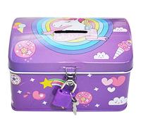 Toddmomy Coffre A Jouet Filles À Main Licorne 1 PC Licorne À avec Clé Banque D'économie d'argent pour Garçons Et Filles (Violet) pour Enfants Tirelires