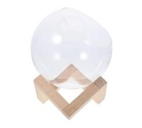 Toddmomy Contenant Verre Rond avec Support Bois pour Terrarium Plantes Jardinière Intérieur Décorative Transparente Vase Micro-Paysage pour Bonsaï Et Air Plants