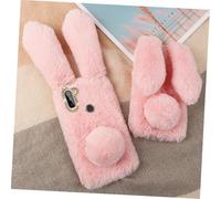 Toddmomy Coque Téléphone Modèle Rose Peluche Lapin Protection TPU Souple Antichoc Design Créatif Adorable Housse Four Seasons Compatible