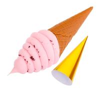 Toddmomy Cornet de Glace Simulée en PVC Réaliste pour Décoration Vitrine et Accessoire Photographie, Modèle de Fausse Crème Glacée Rose Finition Soignée et Usage Polyvalent