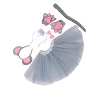 Toddmomy Costume De Souris Grise 7 Pièces Oreilles De Souris Bandeau Nœud Queue Tutu Nez Gants Pour Anniversaire Halloween Cosplay Fête Accessoires De Déguisement