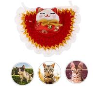 Toddmomy Costumes pour Animaux De Compagnie Joyeux Nouvel an Ensemble D'accessoires De Mode pour Animaux De Compagnie pour Chaton Et Chien Rouges Bavoir