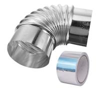 Toddmomy Coude de Tuyau pour Poêle en Acier Inoxydable Argenté, Conduit de Cheminée pour Évacuation des Fumées et Gaz, Adapté la Cuisine et Salle de Bain, 1 Set