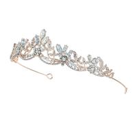 Toddmomy Couronne de Mariage avec Cristaux Opal en Alliage Baroque Accessoire de Cheveux Élégant Décoration Délicate pour Cosplay et Thanksgiving pour Mariée