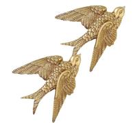 Toddmomy Décoration Murale Hirondelle en Résine 2 Pièces pour Salon et Chambre, Ornements Artisanaux d'Oiseaux Peints la Main