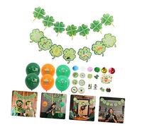 Toddmomy Décoration Saint Patrick Lot Ballons et Bannières avec Décorations Gâteau pour Fête Kit Suspendu Shamrock pour Maison et Événements
