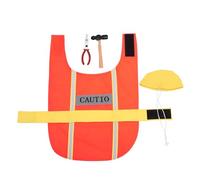 Toddmomy Déguisement d'Ingénieur pour Chien Orange Taille S Gilet et Chapeau avec Fermeture Auto-Agrippante Costume Halloween pour Chiots 2-3 Kg Tenue Cosplay Festive pour Animaux de