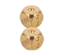 Toddmomy Dés en Laiton Massif 2Pcs Dés de Jeu pour Bar et Pub 15X15X15Mm Accessoires de Mahjong Jeux de Société