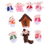Toddmomy Doigts Peluche Mouton et Loup Histoire Amusante pour Garçon Fille Garçons Filles Marionnettes et Ludiques pour Jeu Éducatif Maison École