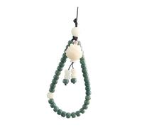 Toddmomy Dragonne De Téléphone Chinoise En Perles Bodhi Antiques, Lanière Courte Pour Smartphone Unisexe, Décoration Légère En Jade Blanc Et Vert Motifs Floraux, Accessoire Portable Traditionnel