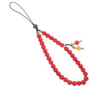 Toddmomy Dragonne Téléphone Perles Naturelles Rouge Agate Bracelet Poignet Court Charm Mobile Pratique et Résistant pour Femme Accessoire Léger et Sécurisé