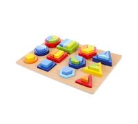 Toddmomy Éducatif Bois Montessori Puzzle Géométrique Garçon Fille Garçon Fille Apprentissage Forme Blocs Encastrements Développement Cognitif