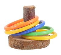 Toddmomy Éducatif pour Perroquet en Bois et Plastique Coloré, Anneaux D'entraînement pour Perruches, Stimule L'intelligence et Libère L'ennui, Présent Couleur Aléatoire